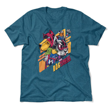 Dogvengers Men/Unisex T-Shirt in Heather Deep Teal color